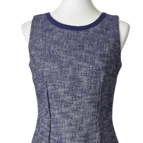 Paule Ka Sheath Dress Tweed Sleeveless Round Neck Purple Cream Women’s Size 8 - Picture 6 of 12